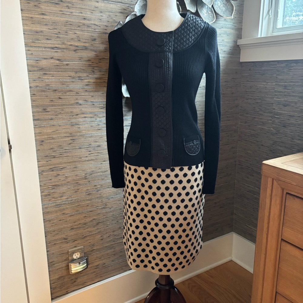Etcetera Black and Tan Pencil Skirt